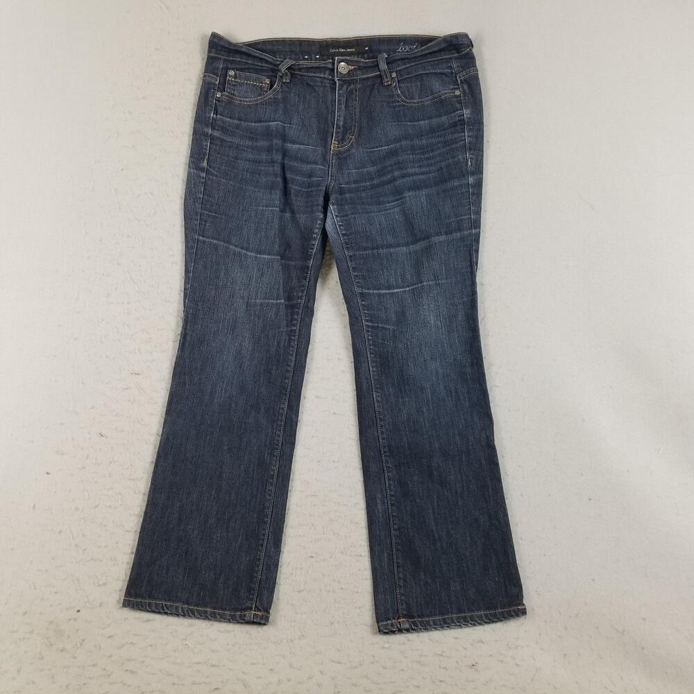 Calvin Klein Jeans Womens 14W Blue Bootcut Denim Stretch Pants SB97A23‎ 14W/30